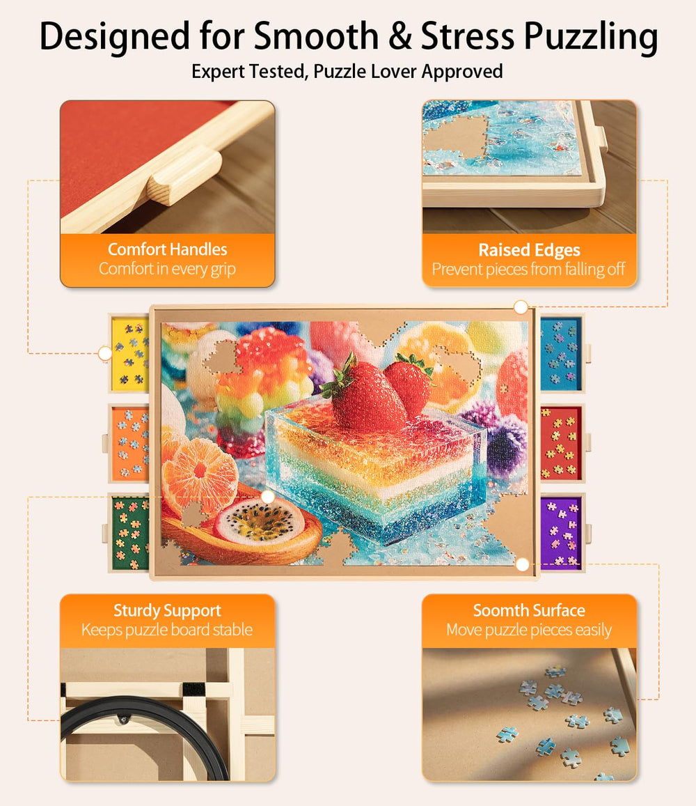 JOIN&JOY puzzle board pro colorful drawers for color- or shape-based sorting