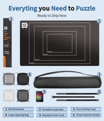 JOIN&JOY puzzle mat rollup grid lines support 1,500 to 3,000-piece puzzles.
