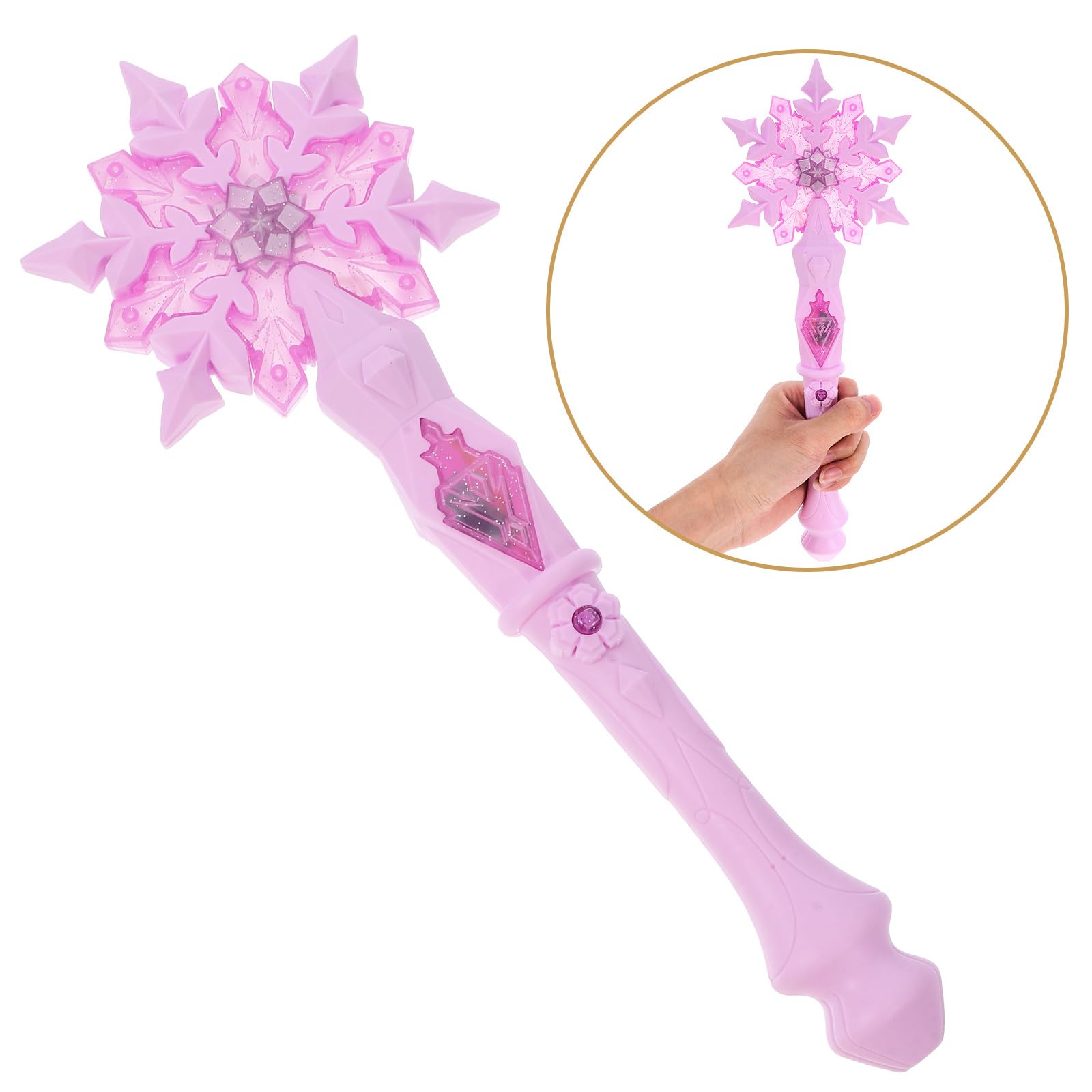 JOINPAYA Snowflake Wand snowflake shape sparkles during performances.