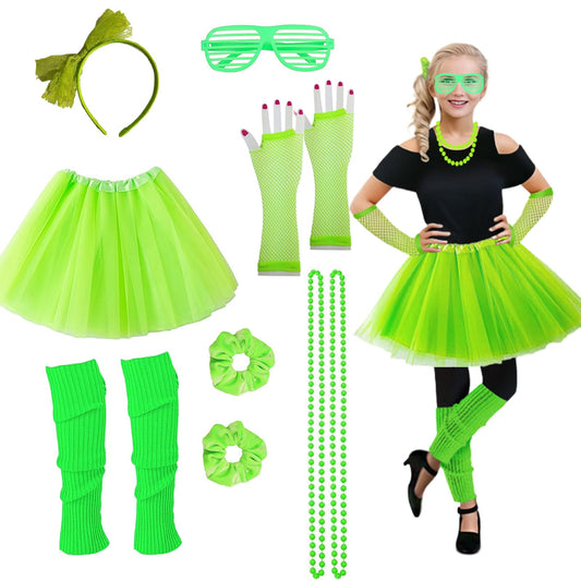 Joizomou green tutu adds bold color and playful movement to 80s cosplay.