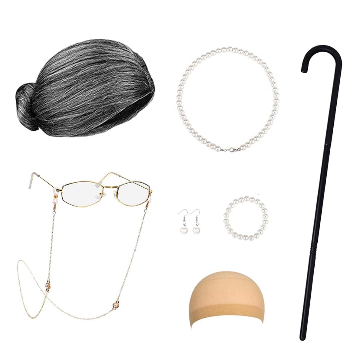 Joizomou old lady wig for instant grandma look at parties