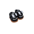 Jojedomo 17cm doll shoes in black, front view, Labubu compatibility.