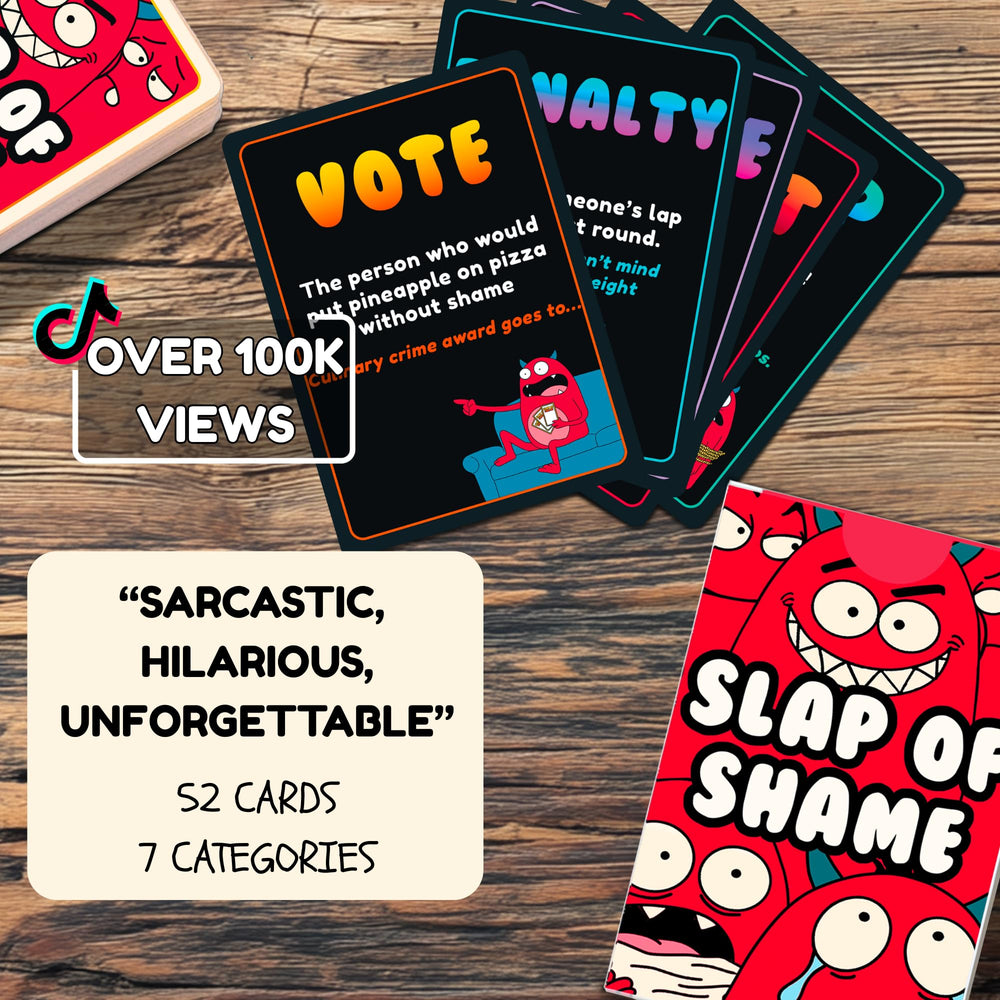 JOKABLY Slap of Shame-dare cards spark bold challenges for lively game nights.
