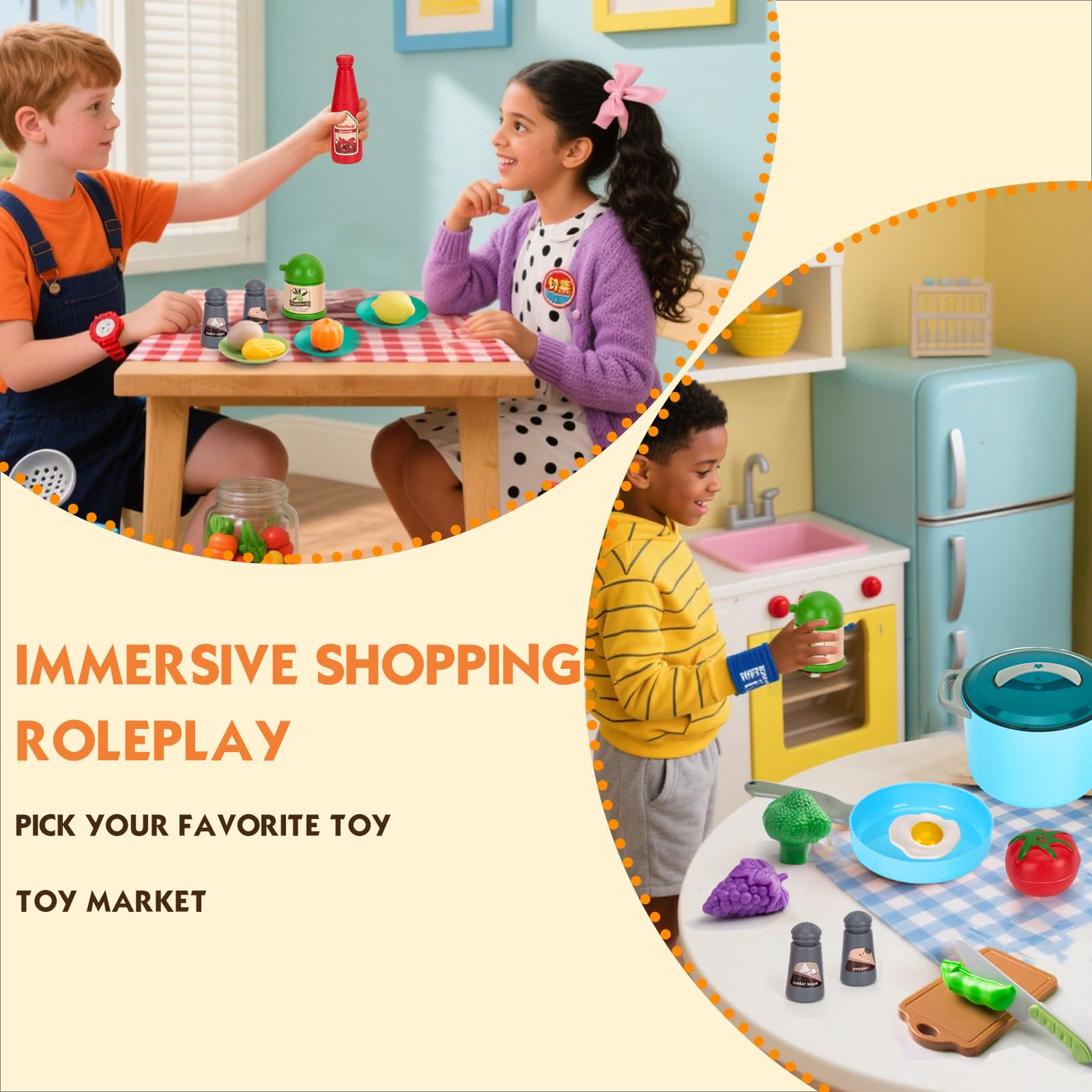 JOKERKING 35Pcs play foods including pumpkin corn and pepper for learning