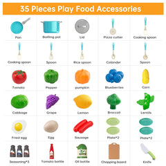 JOKERKING 35Pcs spatula promotes hands-on cooking pretend play