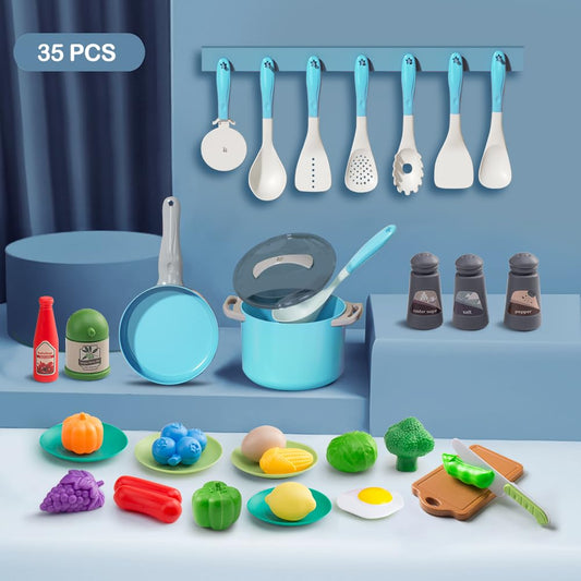 JOKERKING 35Pcs turquoise frying pan supports fine motor skills