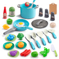 JOKERKING 35Pcs turquoise stockpot for imaginative kitchen pretend play