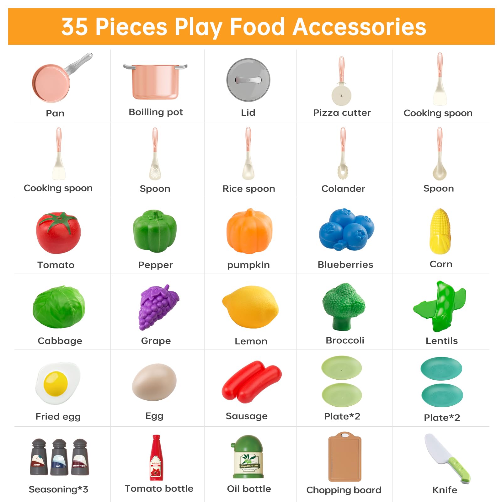 JokerKing kid-friendly utensils and cutting board for developing fine motor skills
