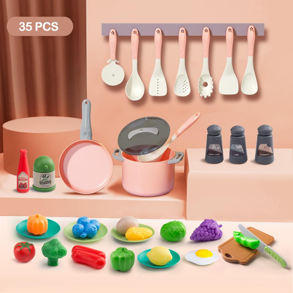 JokerKing cookware playset with pots and pans for creative pretend meals