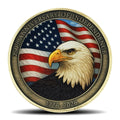 Jokimu 250th anniversary coin featuring eagle and US flag for display