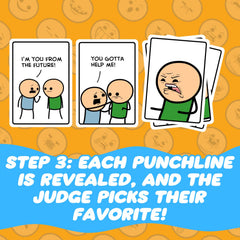 Joking Hazard crowd-reactions during a chaotic, hilarious moment.