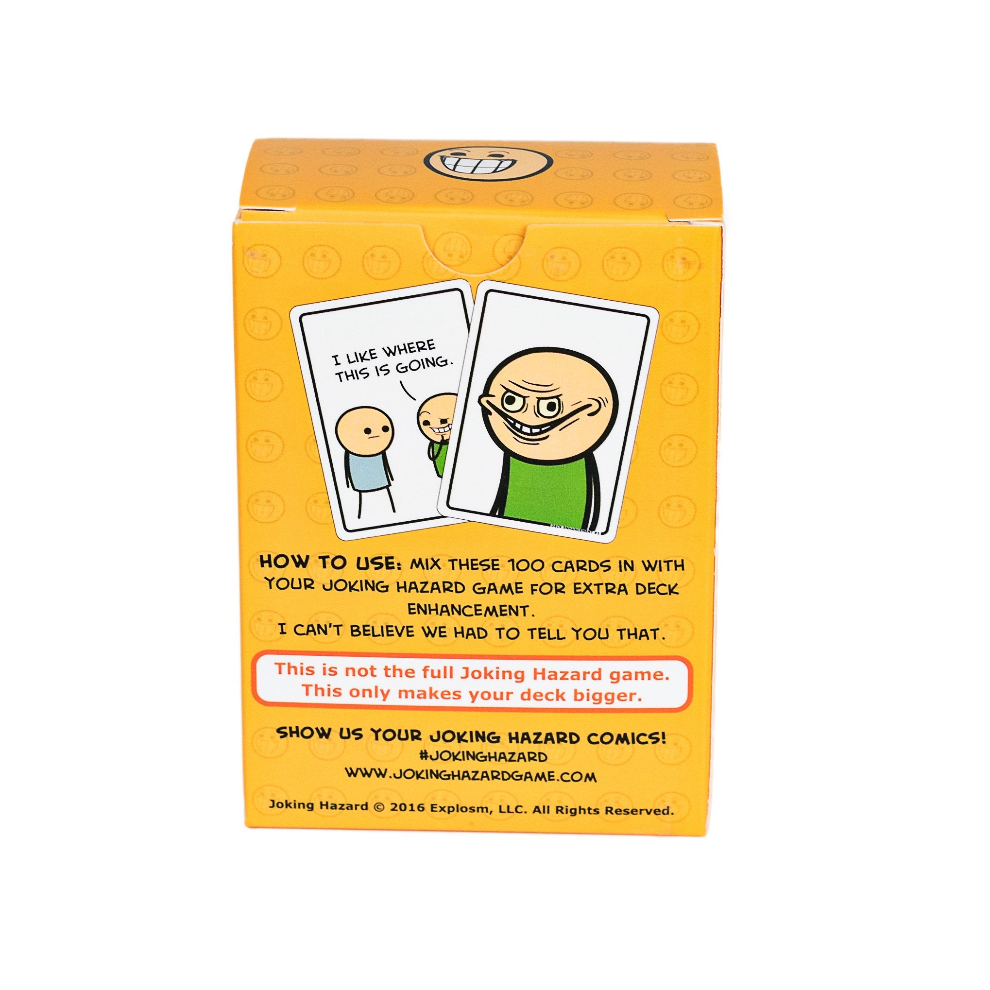 Joking Hazard expansion cards spread on table for lively, outrageous gameplay.
