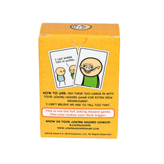 Joking Hazard expansion cards spread on table for lively, outrageous gameplay.
