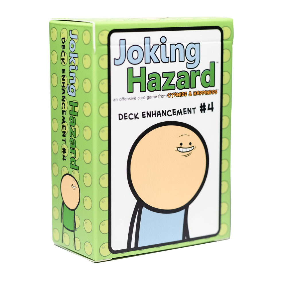 Joking Hazard Expansion 4 artwork promotes excitement during game night.