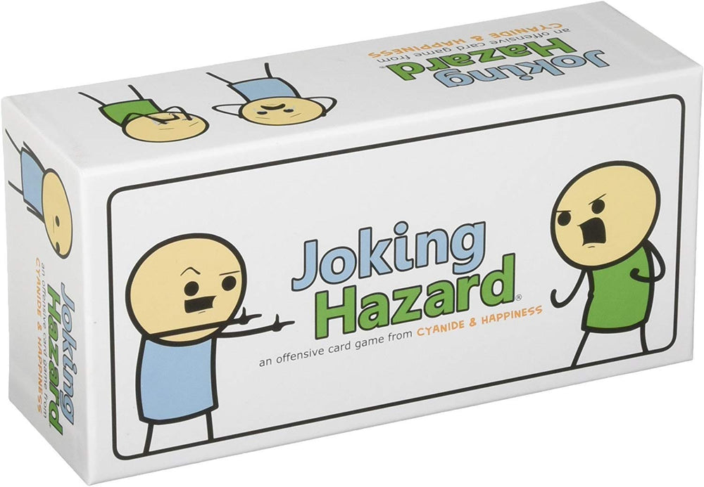 Joking Hazard group game-play with friends around a table.