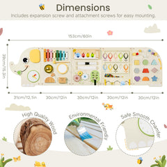 Jolie Vallée Elephant busy board with sensory activities for kids