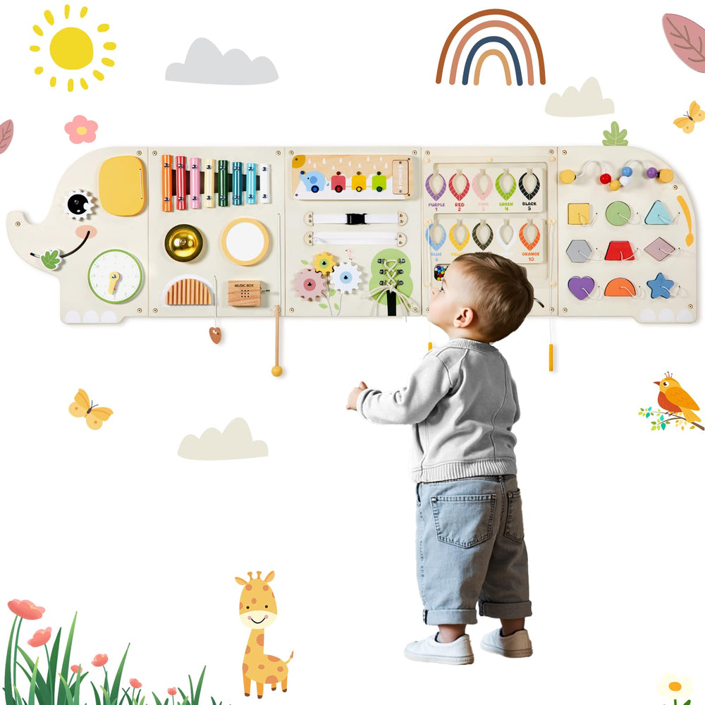 Jolie Vallée Elephant wall panel assembly for easy classroom mounting and setup