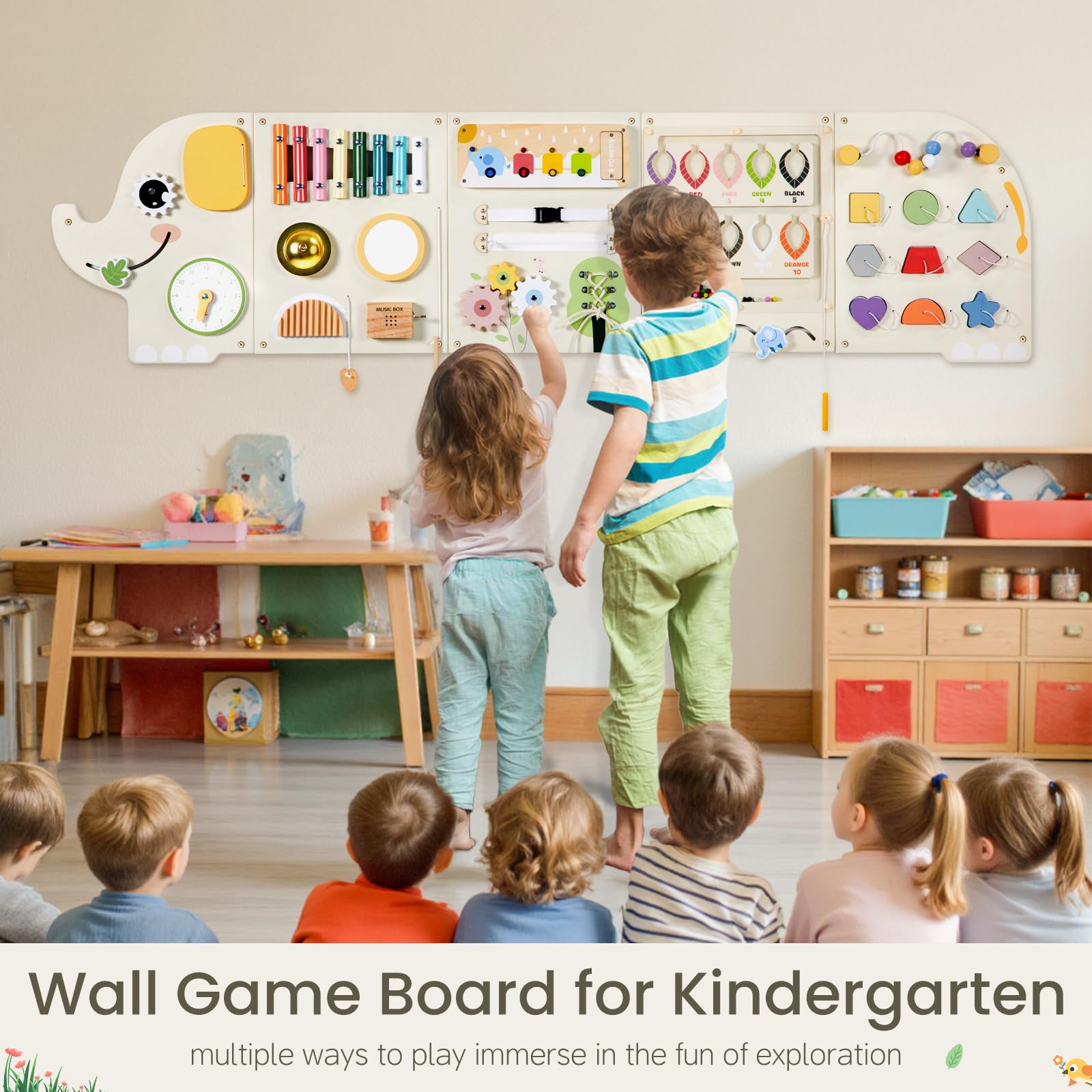 Jolie Vallée Elephant wooden panel with water-based paint finish safety feature