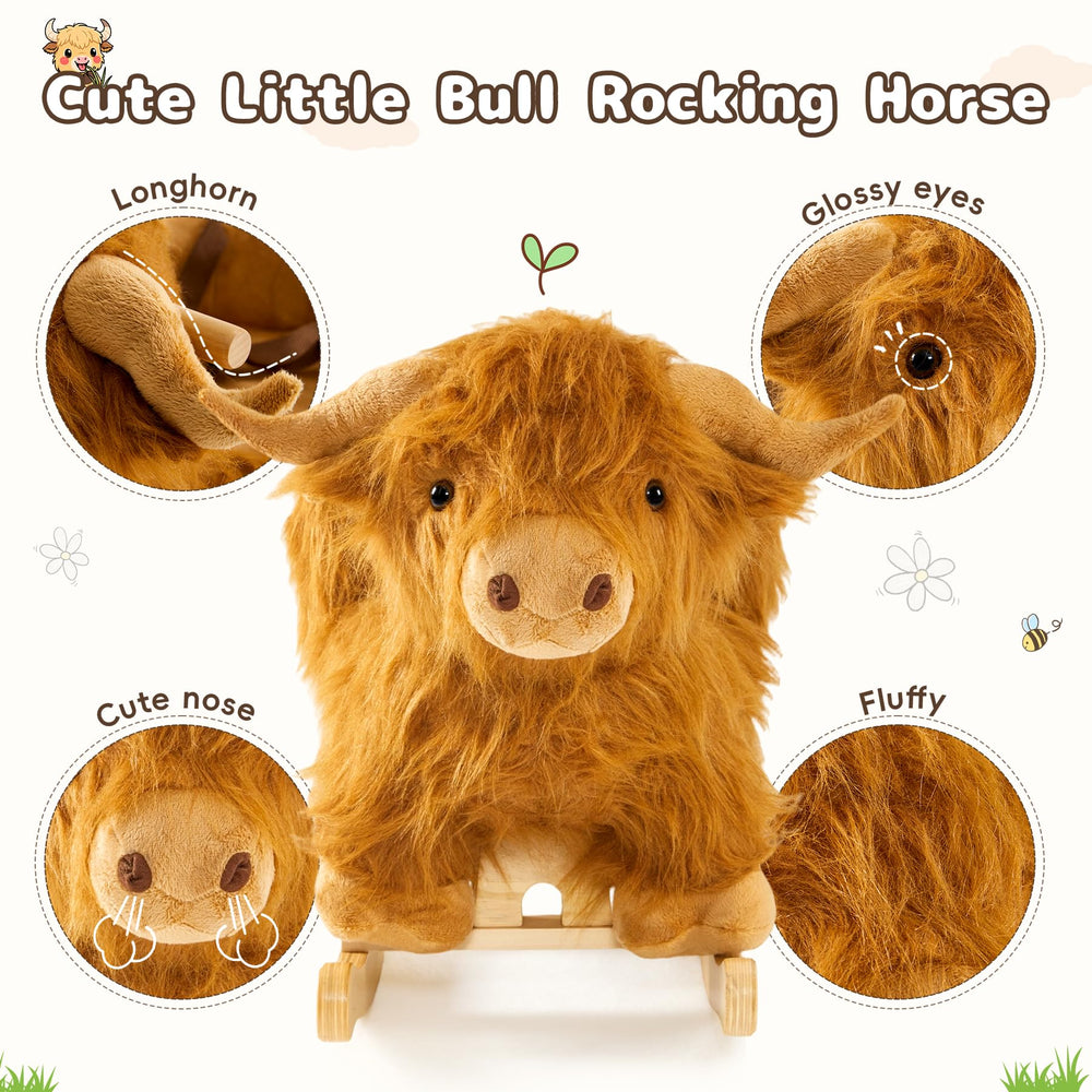 JOLIE VALLÉE TOYS & HOME Highlander cattle rocking horse assembly with two rockers