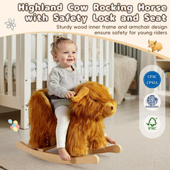JOLIE VALLÉE TOYS & HOME Highlander cattle rocking horse child rocking in action
