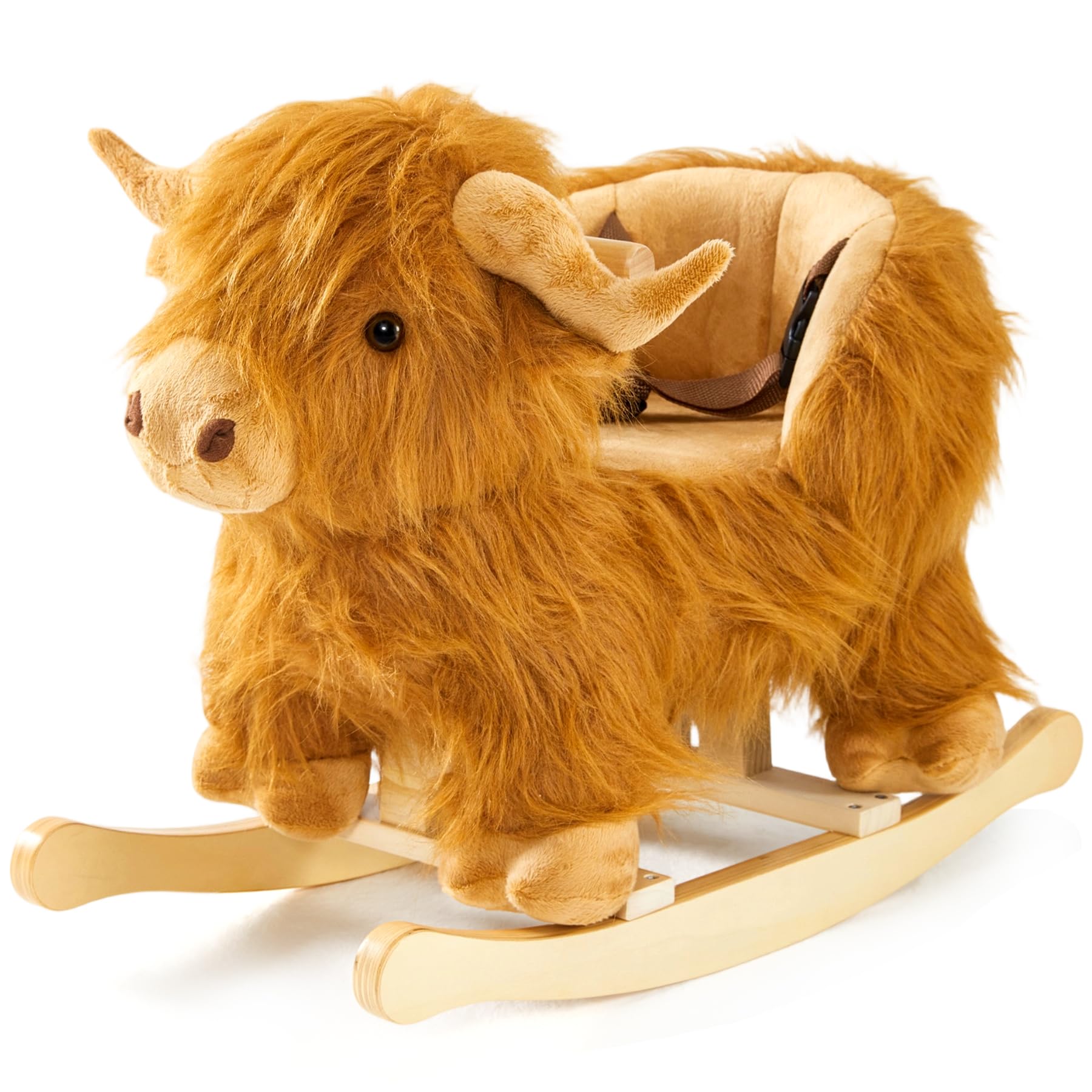 JOLIE VALLÉE TOYS & HOME Highlander Cattle rocking horse front view for toddlers
