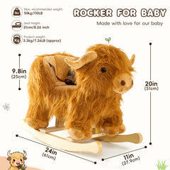 JOLIE VALLÉE TOYS & HOME Highlander cattle rocking horse three-sided seat in use