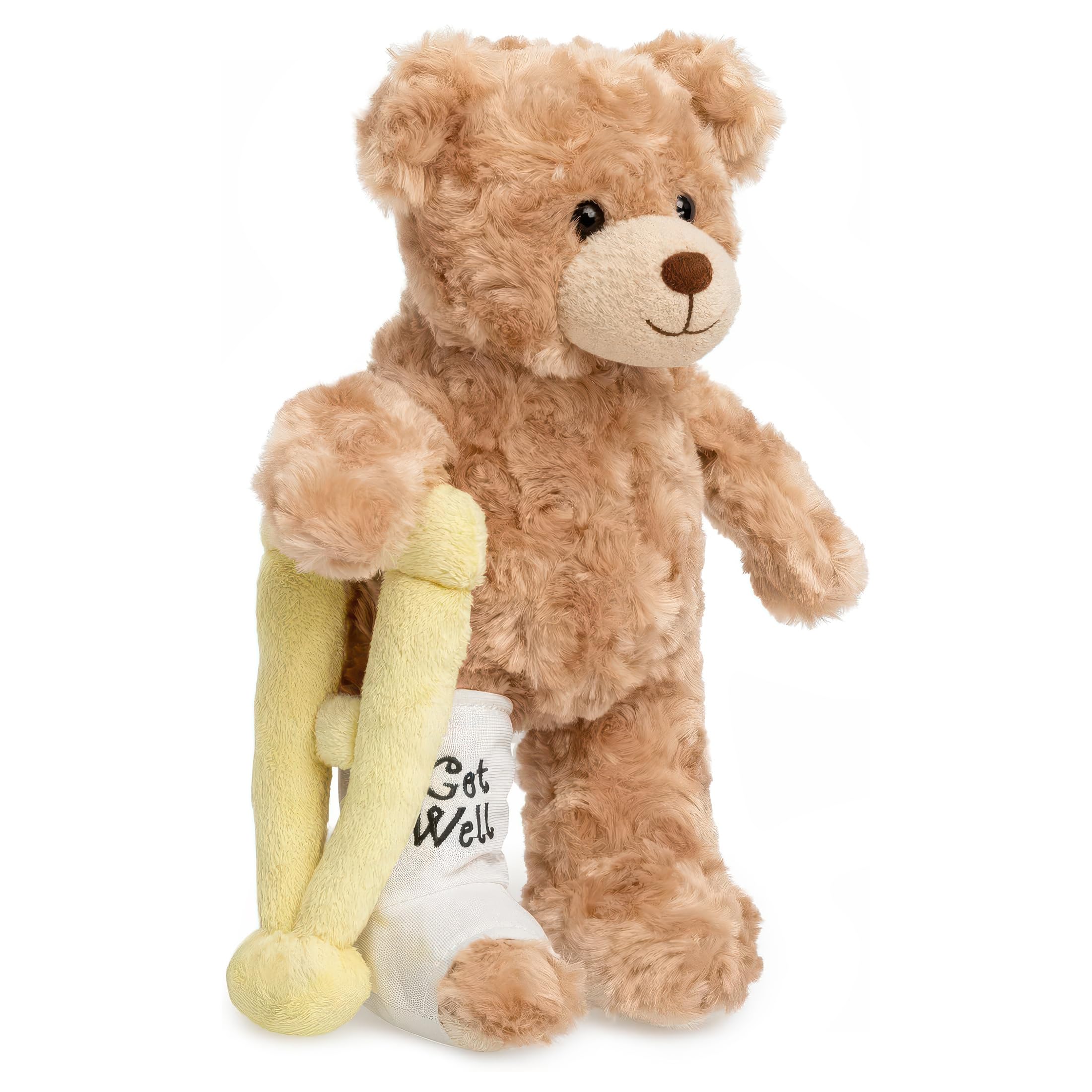 Jolitee Broken Leg Teddy Bear front view, comforting presence for recovery.