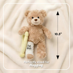 Jolitee teddy used by kids and adults, comforting recovery companion.
