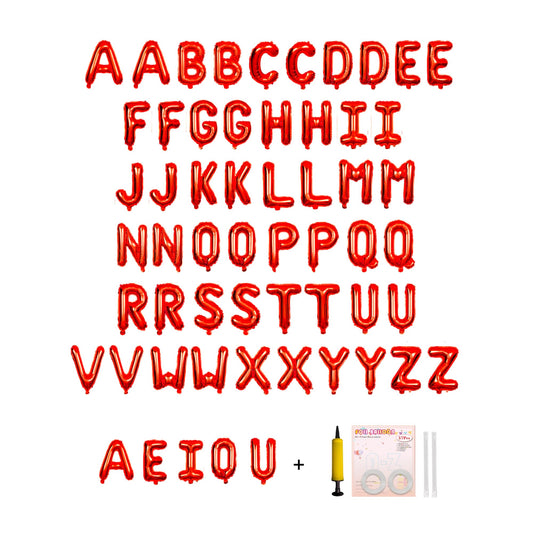 Jolixiraz 58-piece letter balloons set with A-Z and AEIOU for personalized phrases.