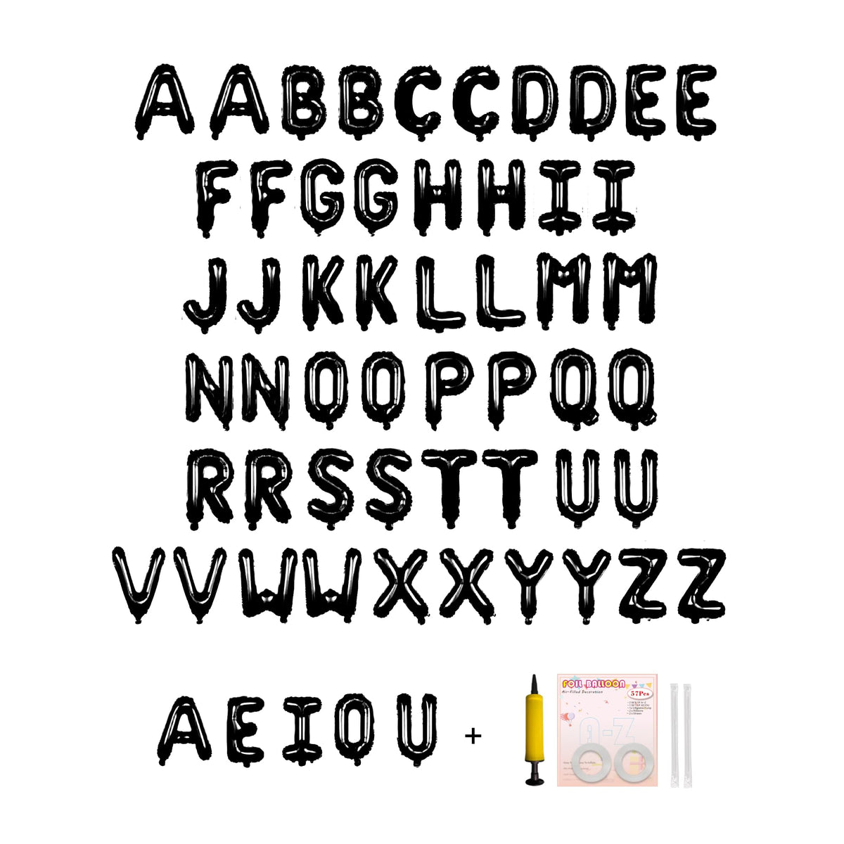 Jolixiraz 58-piece letter balloons for custom phrases at events.