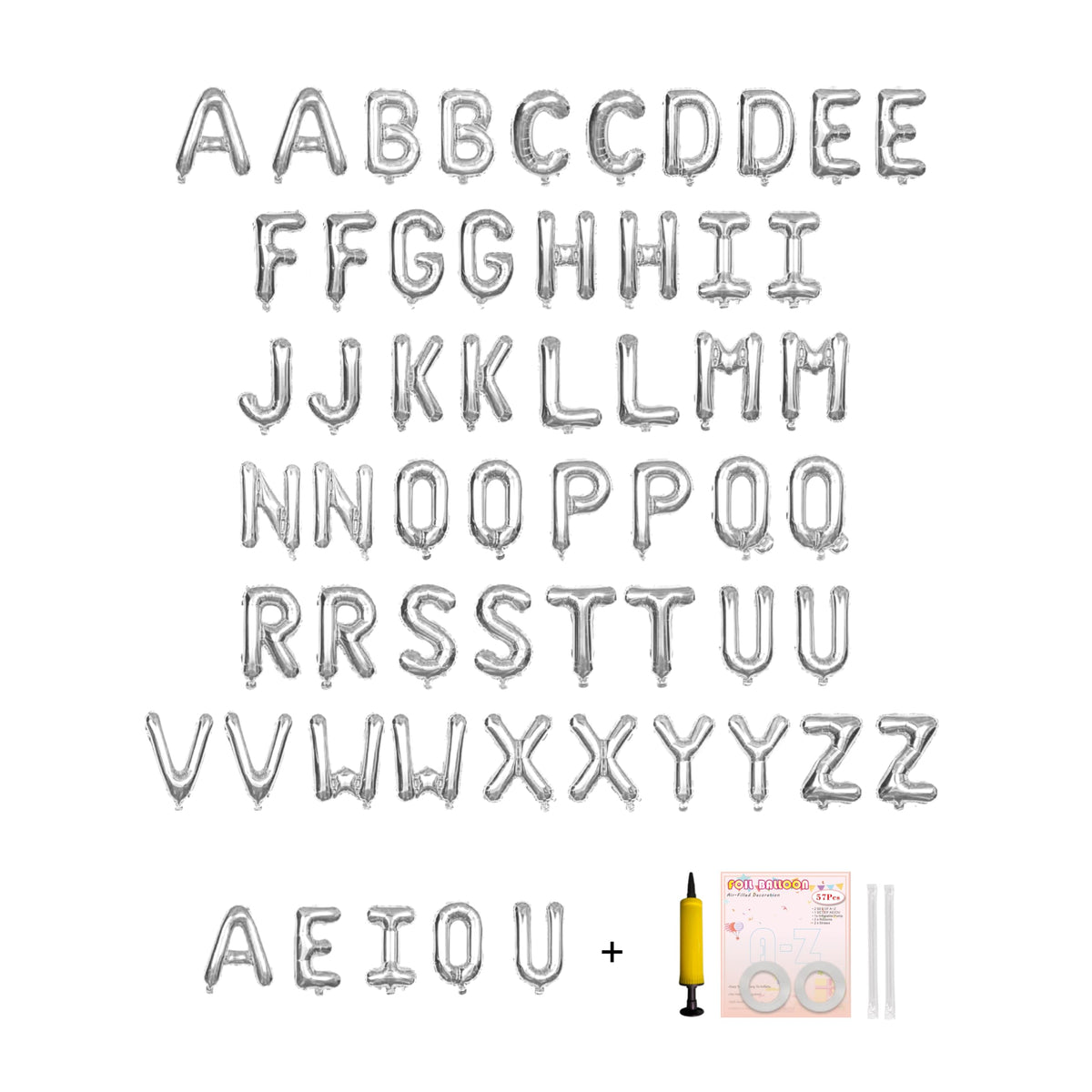 Jolixiraz alphabet balloons A-Z set for personalized messages and festive decor.
