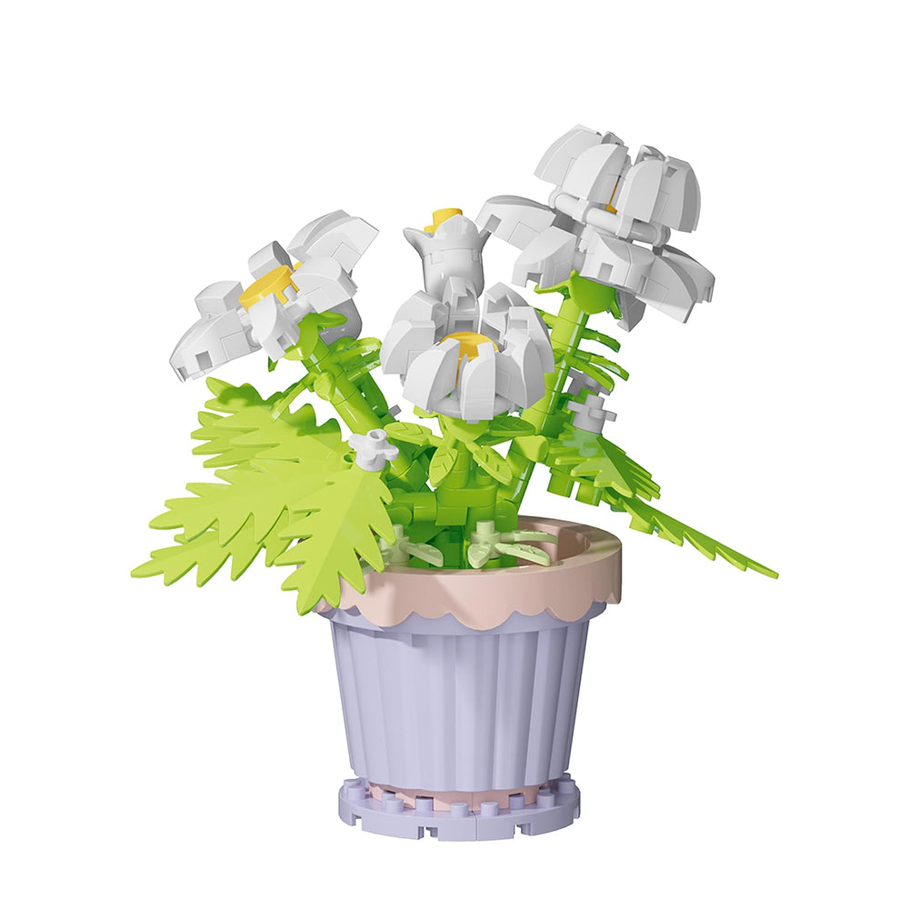 Jollcnoia Daisy mini bonsai block assembly for a calming, creative desk display.