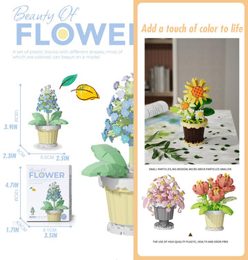 Jollcnoia flower pot art blocks provide soothing, tactile crafting experiences