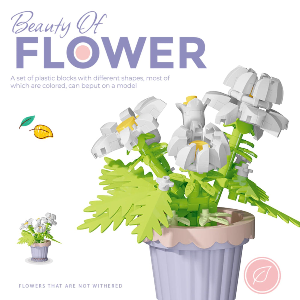 Jollcnoia flower potted plant block display adds serene decor to any shelf.