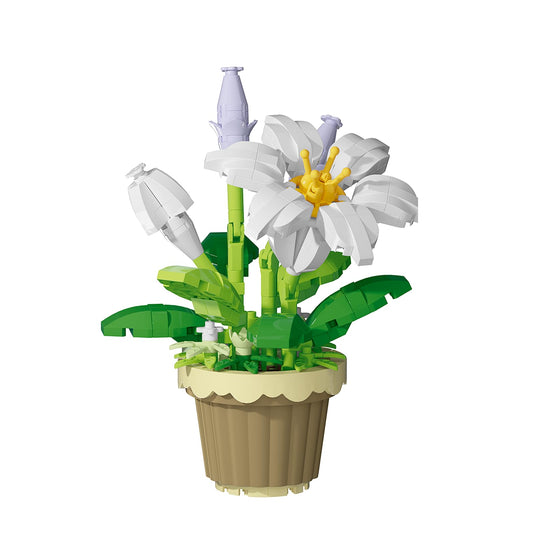 Jollcnoia Lily Mini Bonsai blocks petal bloom display for serene decor and creativity.