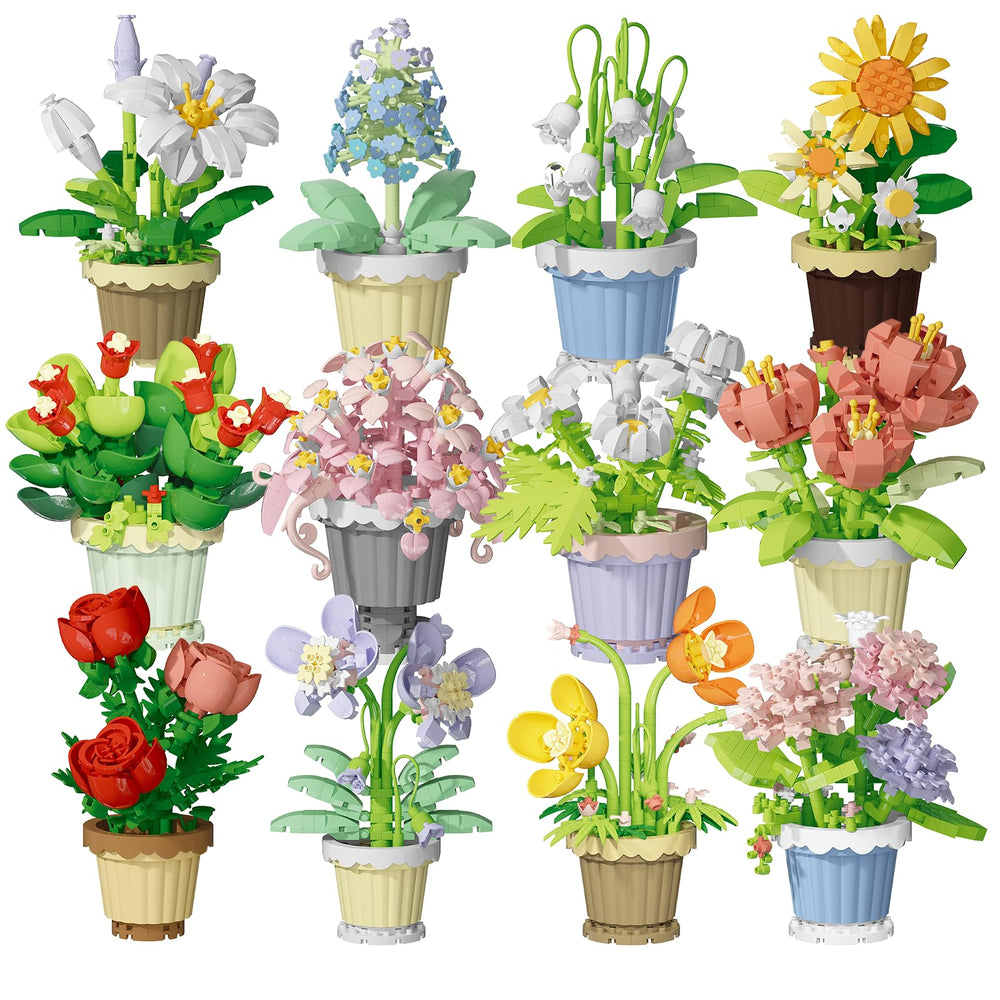 Jollcnoia mini flower bonsai blocks brighten desks with a calming, nature-inspired display.
