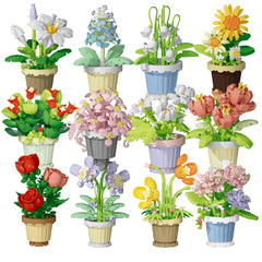 Jollcnoia mini flower bonsai blocks brighten desks with a calming, nature-inspired display.