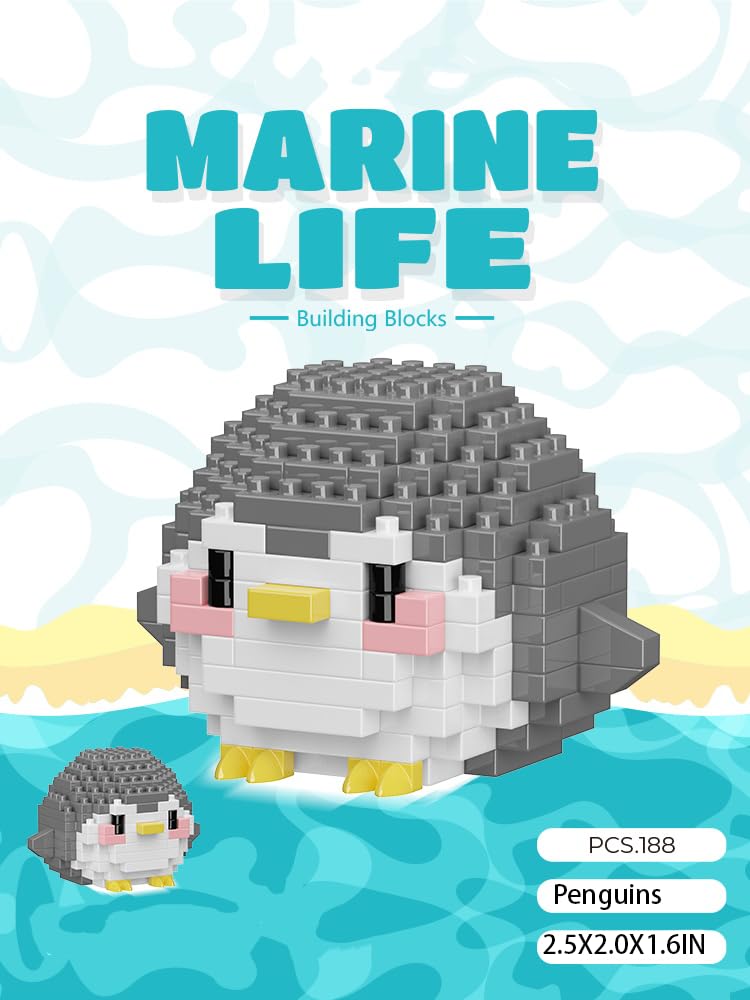 Jollcnoia ocean creatures mini bricks with sea turtles and whales for creative builds