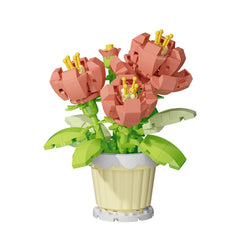 Jollcnoia peony mini flower bonsai blocks for calm desk decor and mindful play.