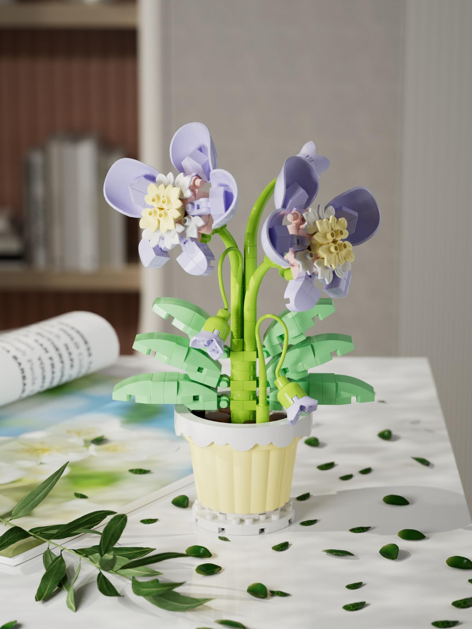 Jollcnoia workspace flower blocks add elegant, serene vibes to any desk