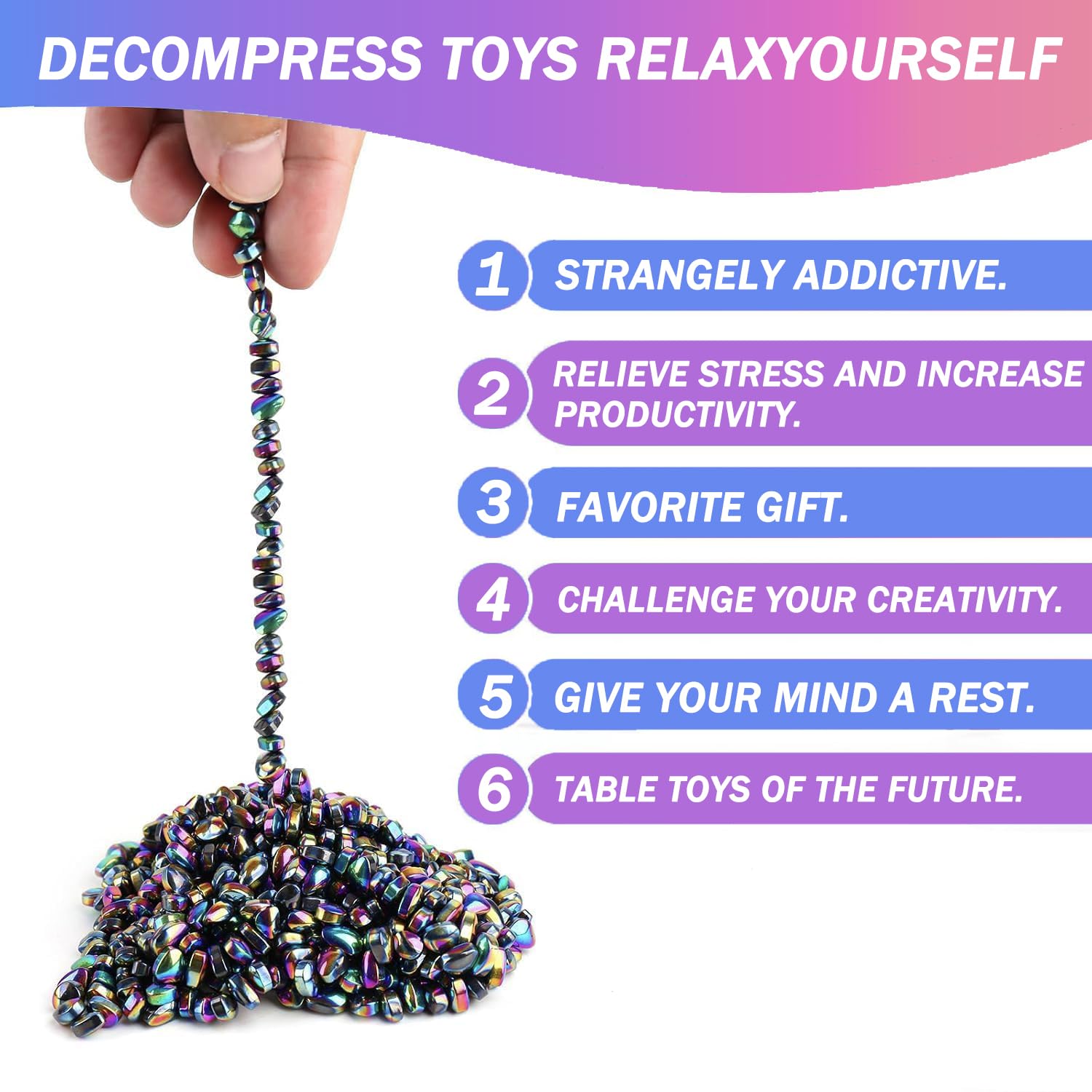 Jollicube sensory stones in a tin designed for adults and focus tasks.