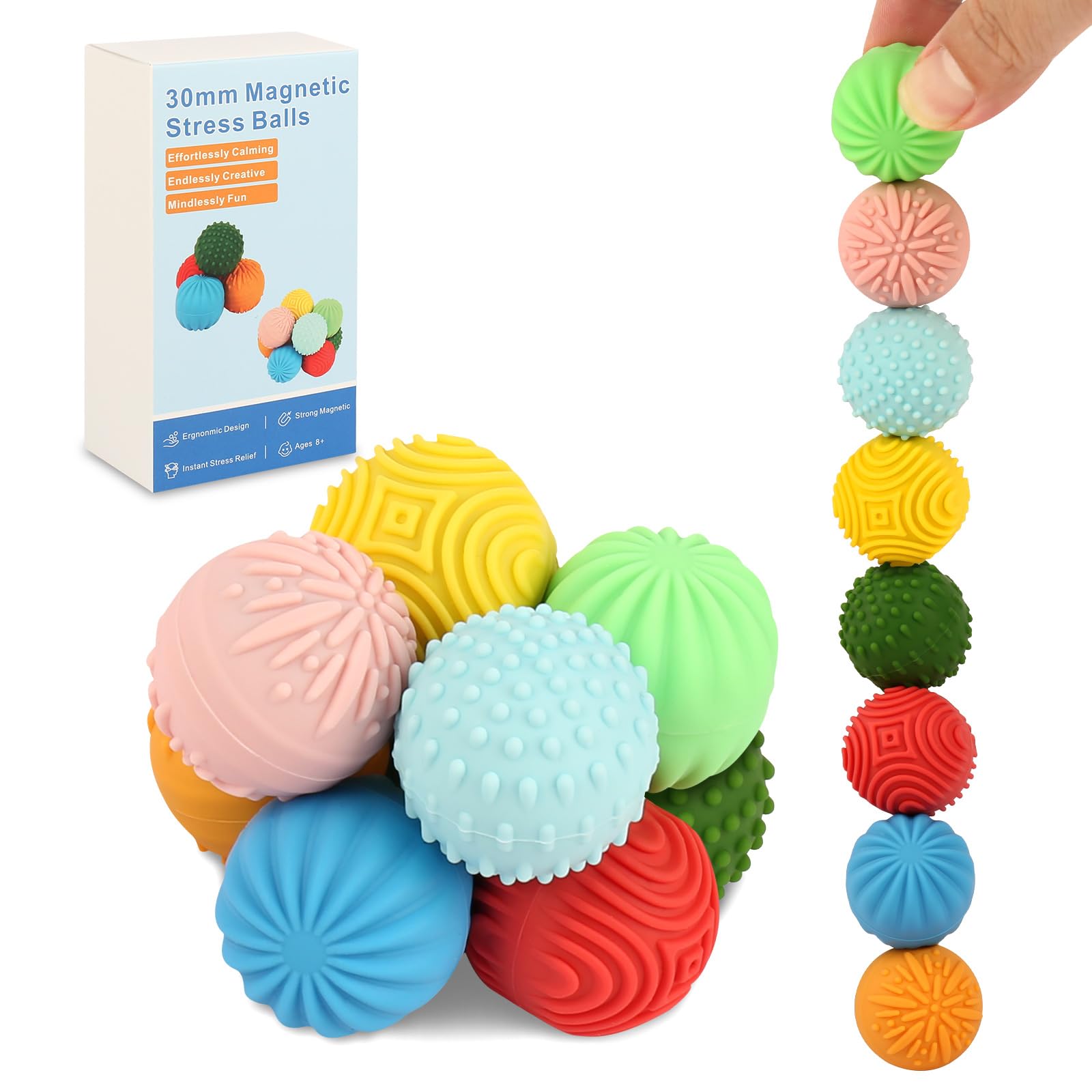 Jollicube silicone magnetic balls pack for portable stress relief and focus