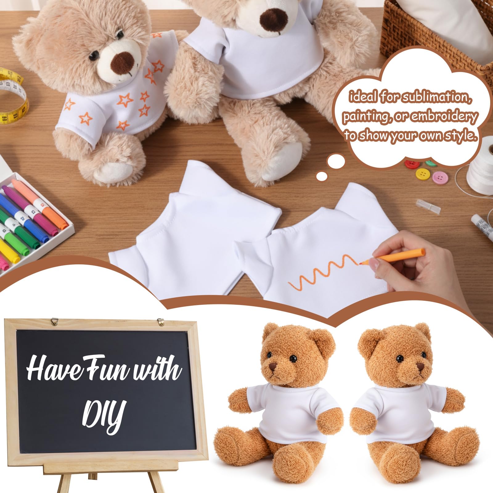 Elastic JolliLudo teddy shirt, easy to wear and remove during playtime.