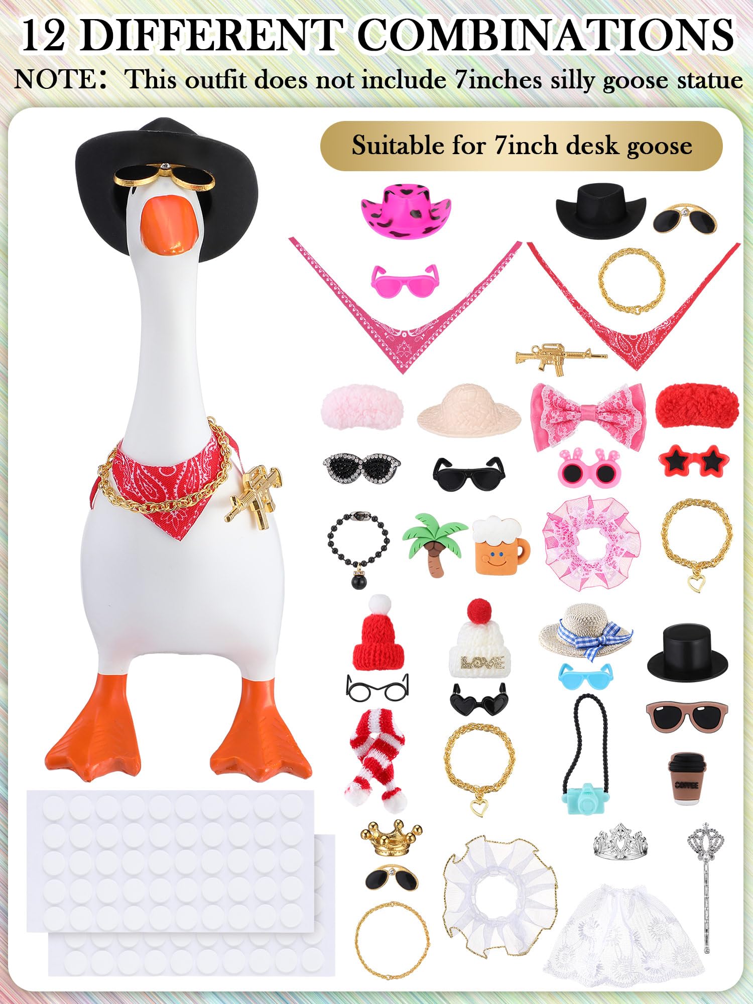 JolliLudo neckpiece accessory for desk goose outfits, accents outfits with a cohesive look.