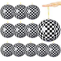JolliLudo punching balloons in black and white checkered for indoor party fun.