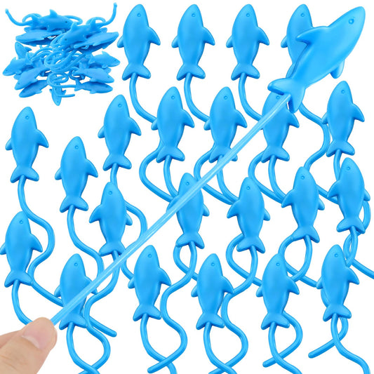 JolliLudo sticky shark blue toy clings to walls for playful ocean-themed decor.