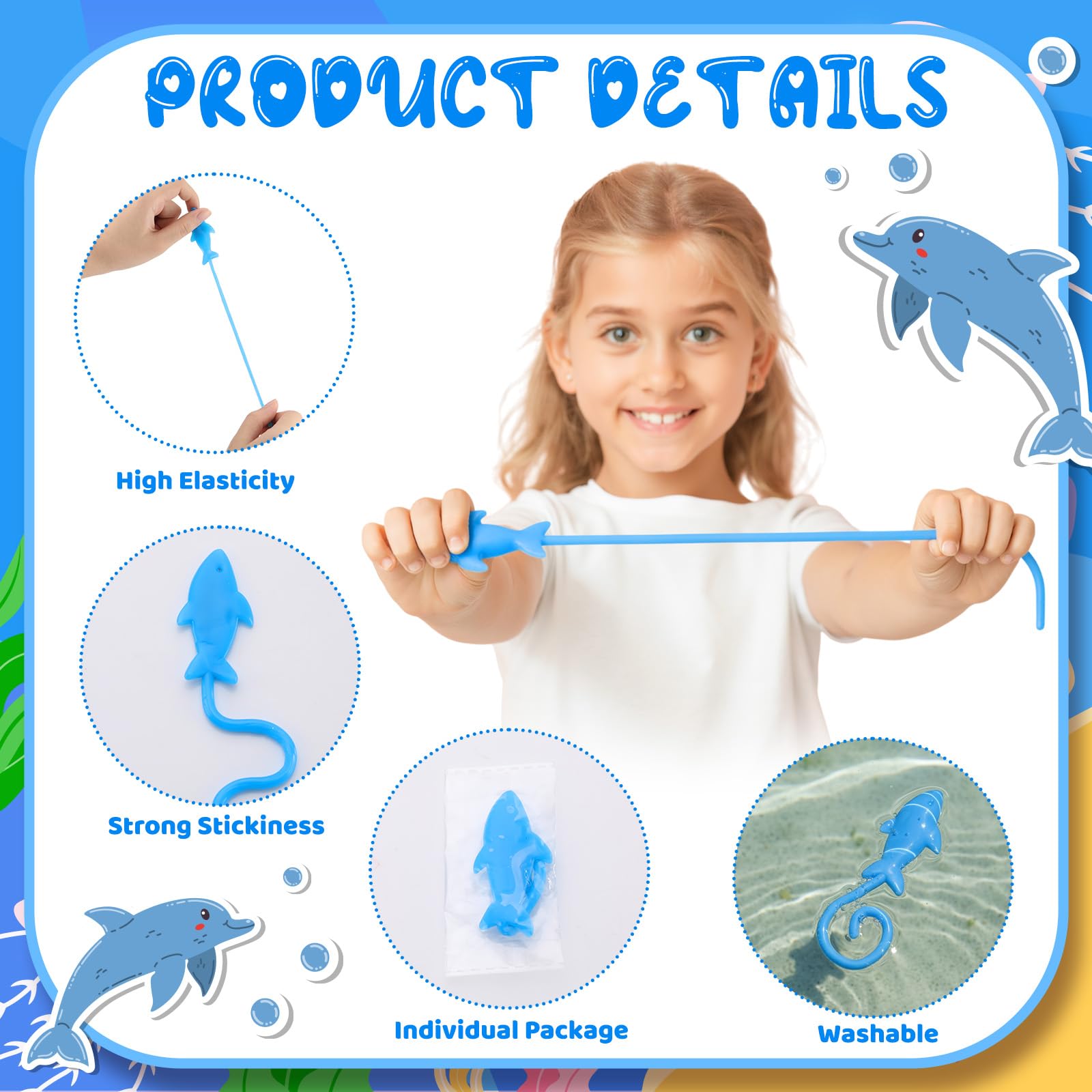 JolliLudo sticky shark blue window cling adds seaside fun to any space.