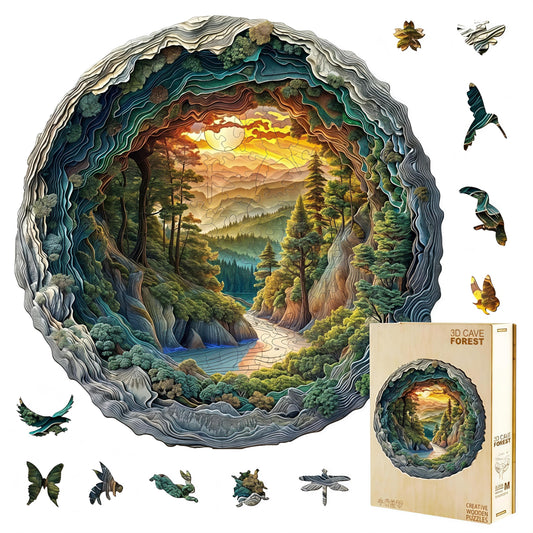Jollitot 3D cave forest puzzle front view for immersive display