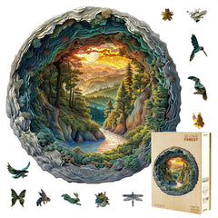 Jollitot 3D cave forest puzzle front view for immersive display