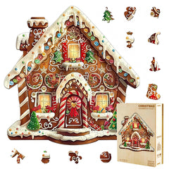 Jollitot gingerbread house puzzle art ready for festive wall display.